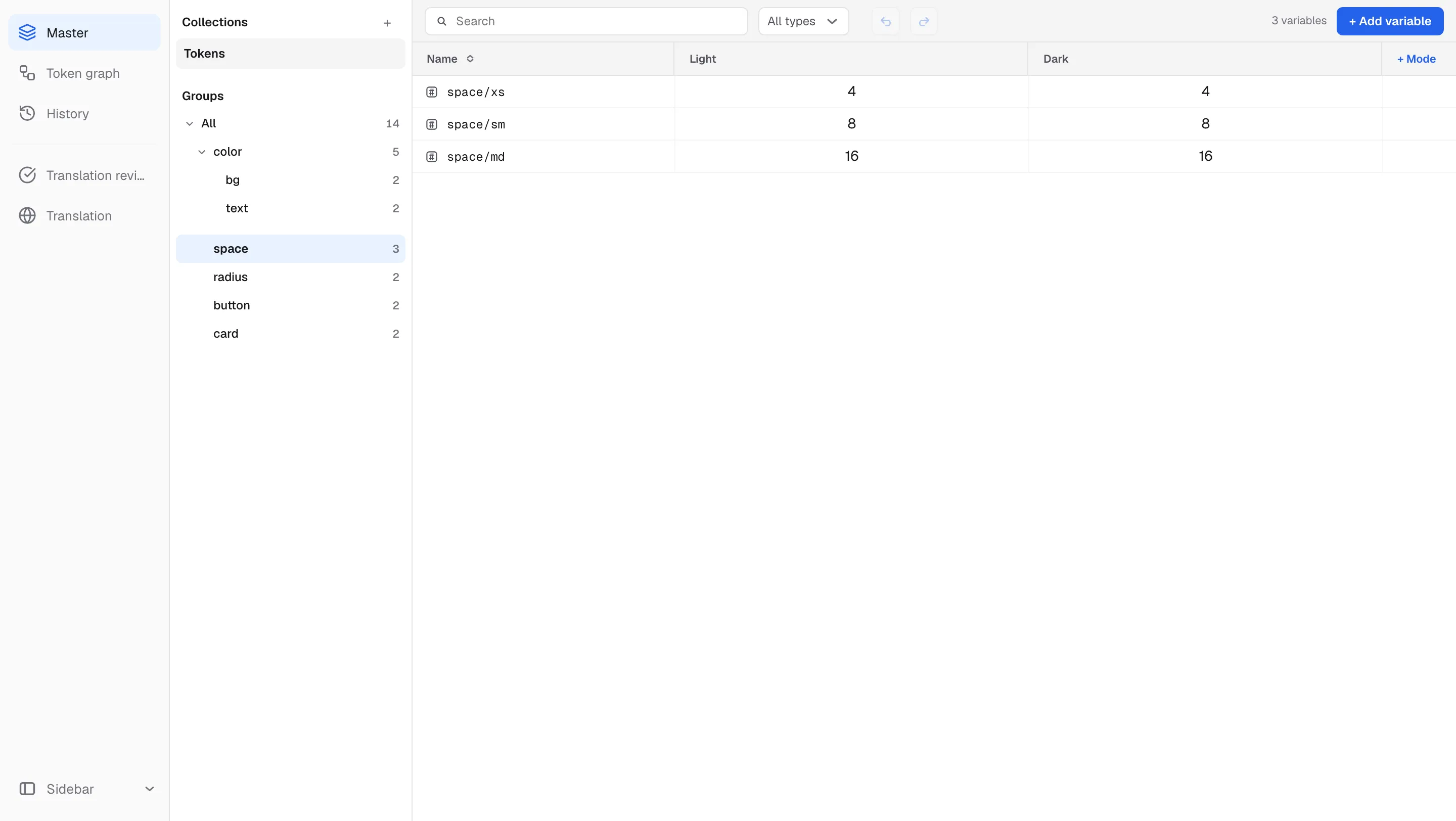 Picking a group filters the grid to that group